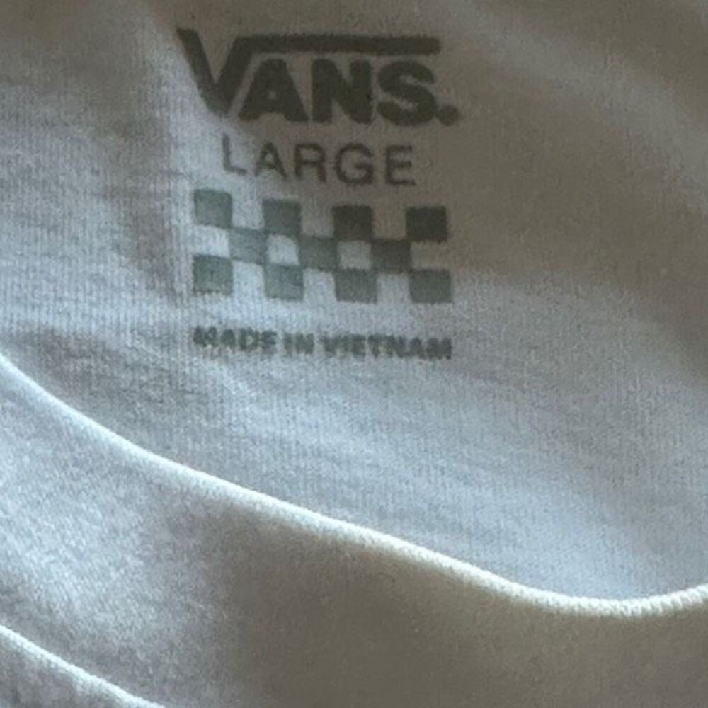 Vans Off The Wall Gray Long Sleeve Cropped Pullover Sweatshirt Ladies Large - Picture 2 of 10